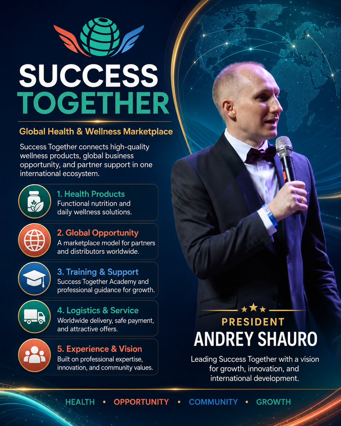 Leadership at the Success Together backdrop